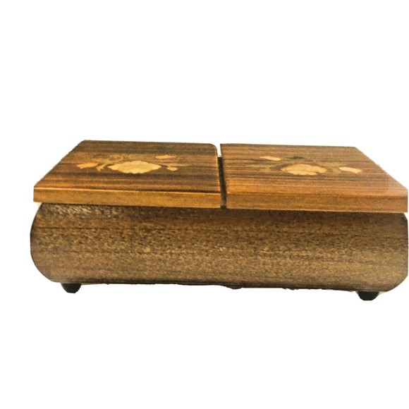 Vintage wooden Mozart Magic Flute Music Box Made in Italy Reuge velvet lining - Picture 4 of 10